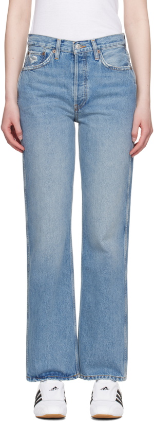Photo: Re/Done Blue High Rise Loose Jeans
