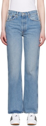Re/Done Blue High Rise Loose Jeans