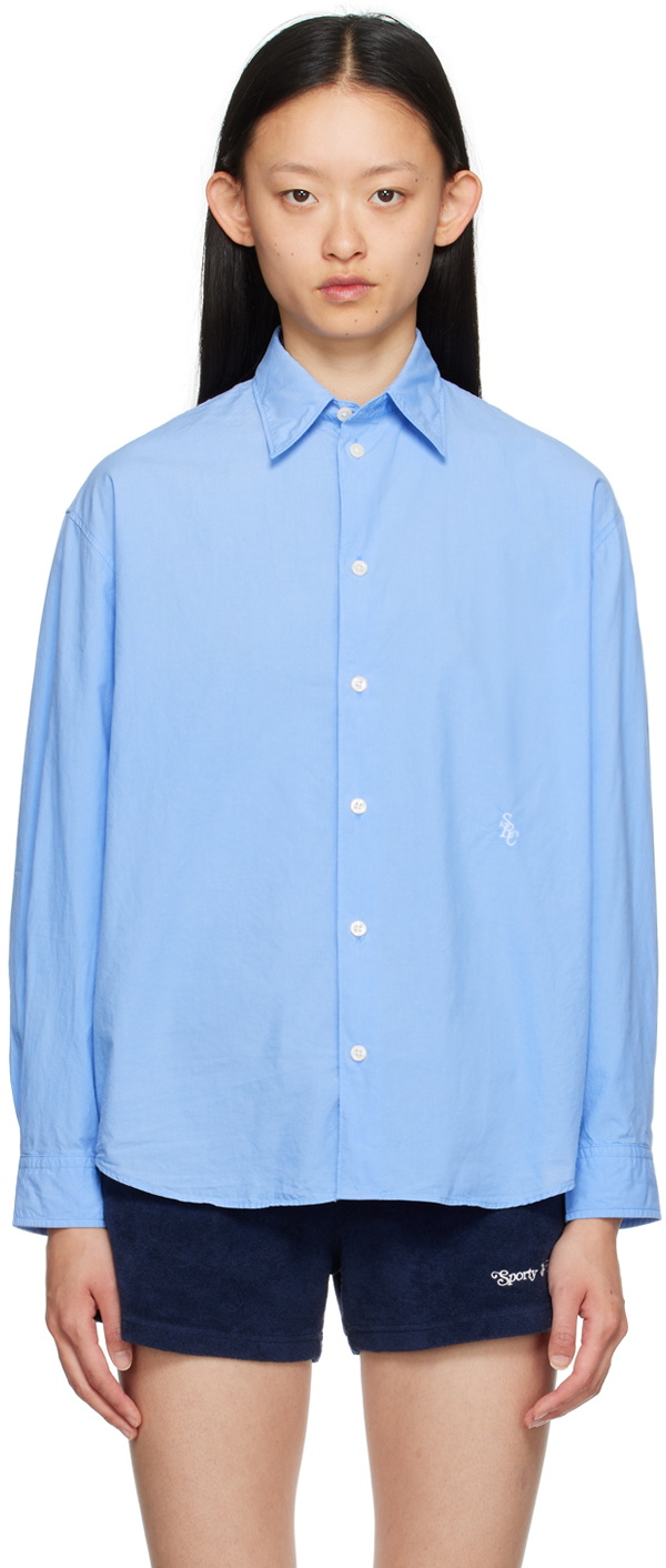 Sporty & Rich Blue SRC Oversized Shirt Sporty & Rich