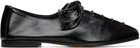 HEREU Black Plegada Crinkled Glossy Flats