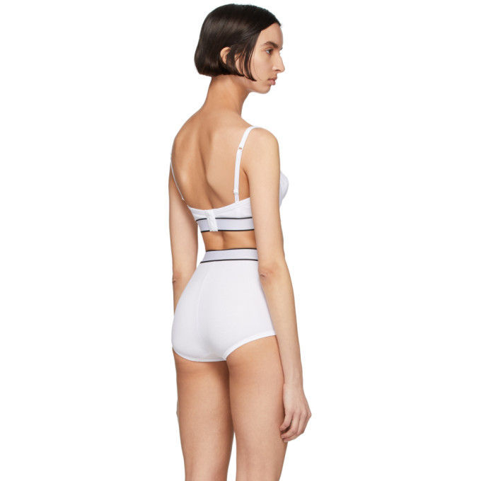 Dolce and Gabbana White Rib Knit Balconnet Bra Dolce & Gabbana