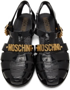 Moschino Black Gummy Logo Sandals