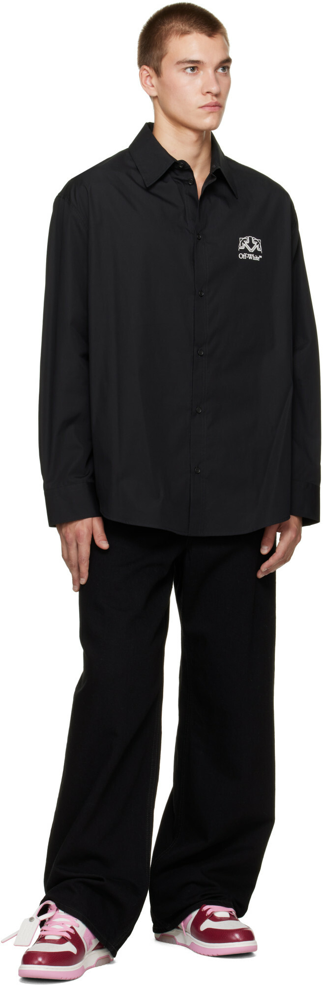 Off-White Black Off Line Half Arrow Poplin Overshirt
