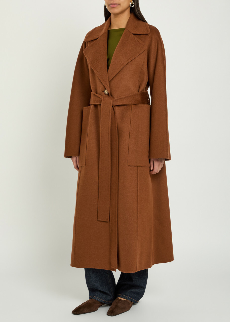 Joseph Spencer Belted Wool and Cashmere-blend Trench Coat Rust
