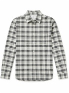 Mr P. - Checked Organic Cotton and Linen-Blend Shirt - White