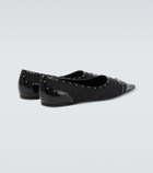 Gucci Horsebit GG Canvas studded flats