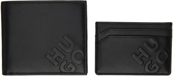 Photo: Hugo Black Leather Wallet & Card Holder Set