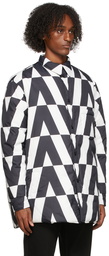 Valentino Reversible Black & White Optical Print Shirt Jacket