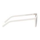 Saint Laurent White SL 431 Slim Square Sunglasses