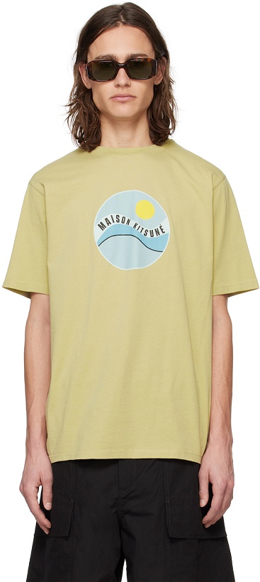 Photo: Maison Kitsuné Khaki Pop Wave T-Shirt