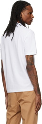 BOSS White Embroidered-Logo Polo
