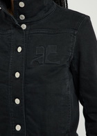 Courrèges Reedition Logo Stretch-denim Jacket Black