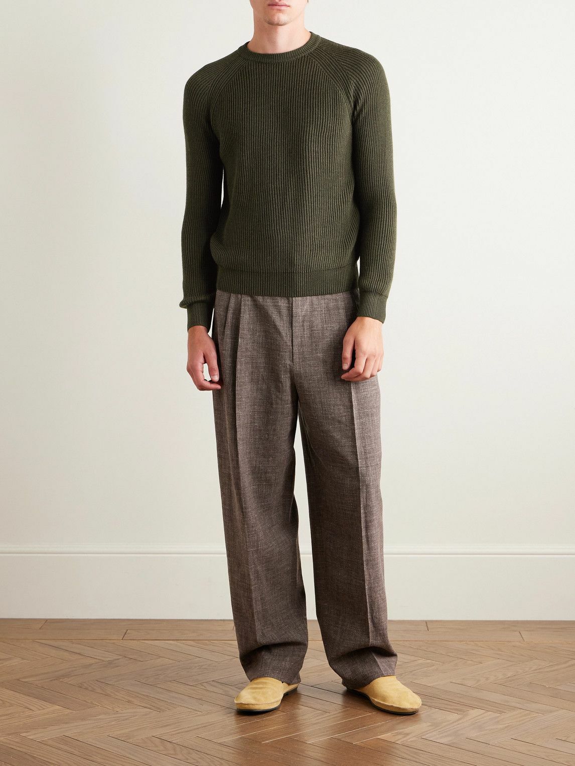 De Petrillo - Ribbed Virgin Wool Sweater - Green
