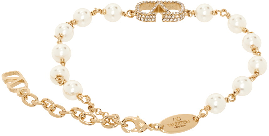 Valentino Garavani Gold & Off-White VLogo Signature Pearl