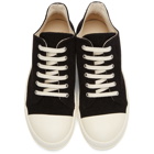 Rick Owens Drkshdw Black Stretch Velour Low Sneakers