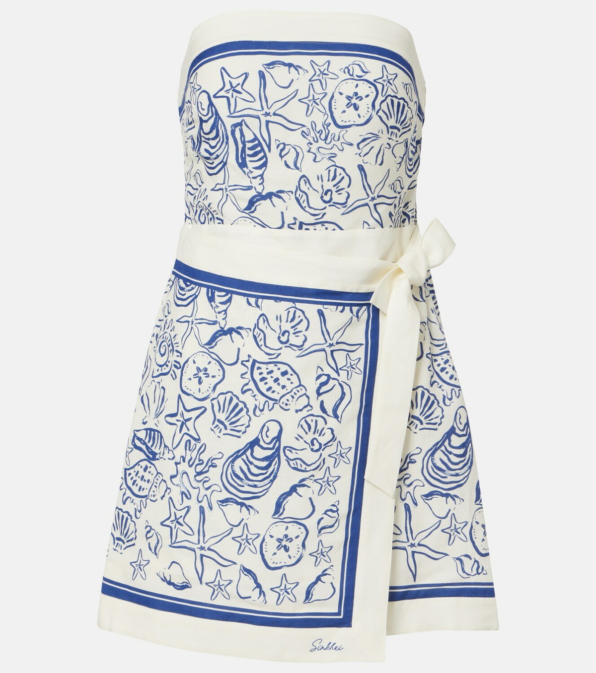 Simkhai Darbie printed linen-blend minidress