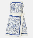 Simkhai Darbie printed linen-blend minidress