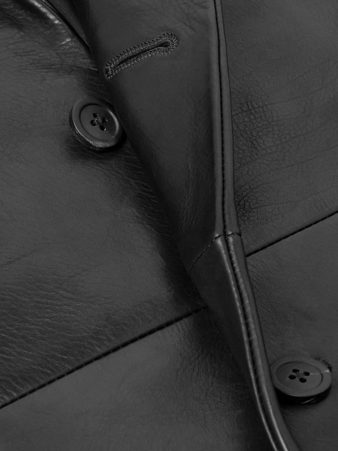 Rick Owens - Concordian Slim-Fit Leather Coat - Black