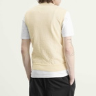 MM6 Maison Margiela Men's Numbers Logo Distressed Knitted Vest in Off White