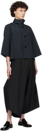 132 5. ISSEY MIYAKE Black Unified Half Cubes Trousers