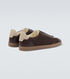 Brunello Cucinelli Leather-trimmed suede sneakers