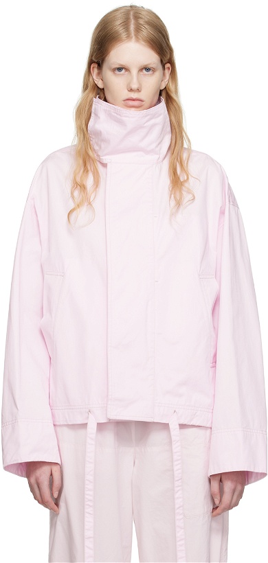 Photo: LEMAIRE Pink High Collar Jacket