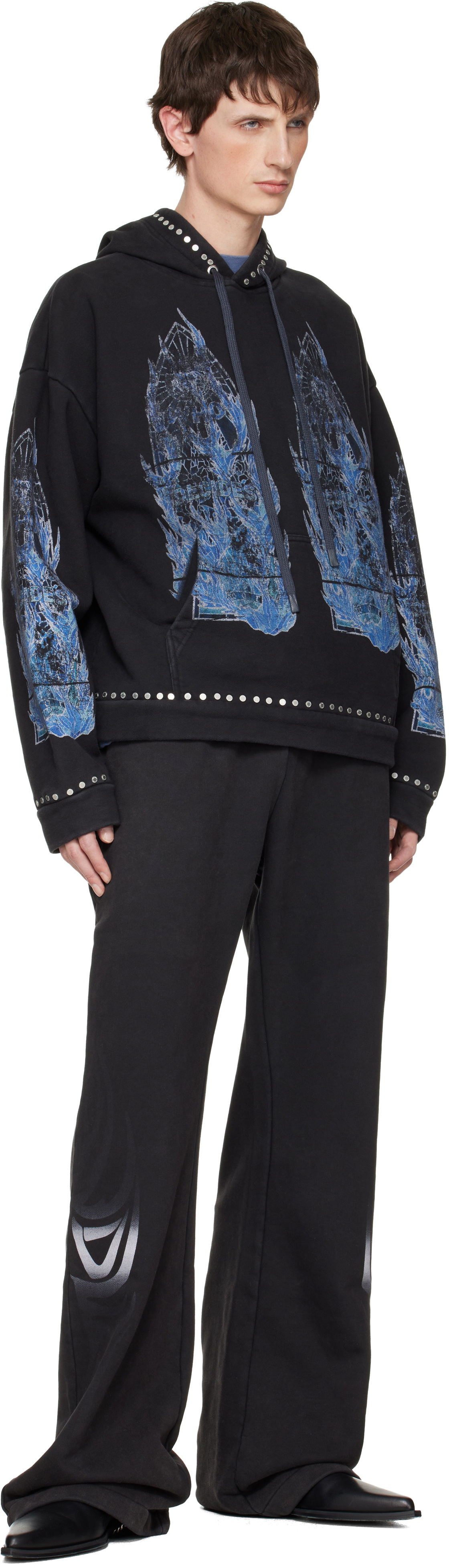 Who Decides War Black Flame Glass Hoodie