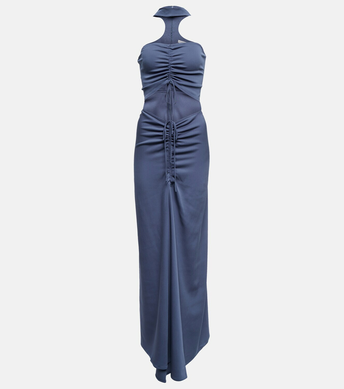 chinese dress ladies Brigitte Halter Neck Open Back Satin Maxi Dress • Shop American Threads main image 0