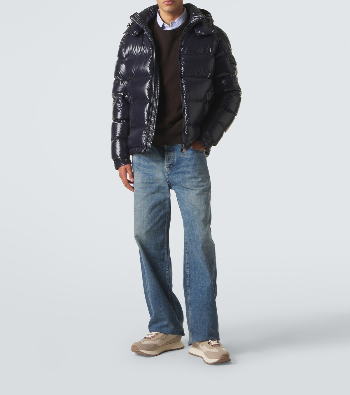 Moncler Pacey2 suede-trimmed sneakers