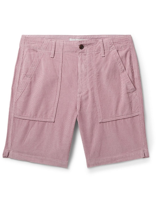 Photo: Outerknown - Straight-Leg Seventyseven Organic Cotton-Corduroy Shorts - Pink