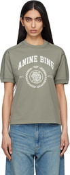 ANINE BING Khaki Jaylin Collegiate T-shirt