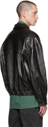 AMOMENTO Black Zip Faux-Leather Jacket