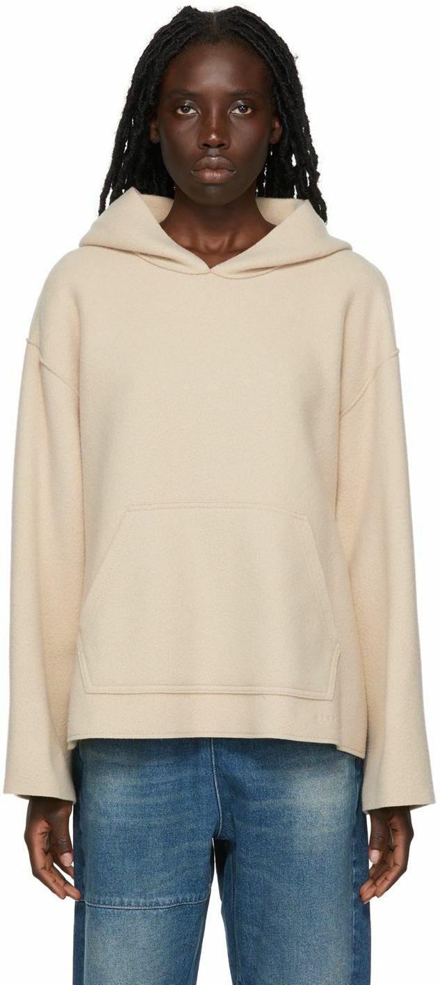 MM6 Maison Margiela Beige Wool Hoodie MM6 Maison Margiela