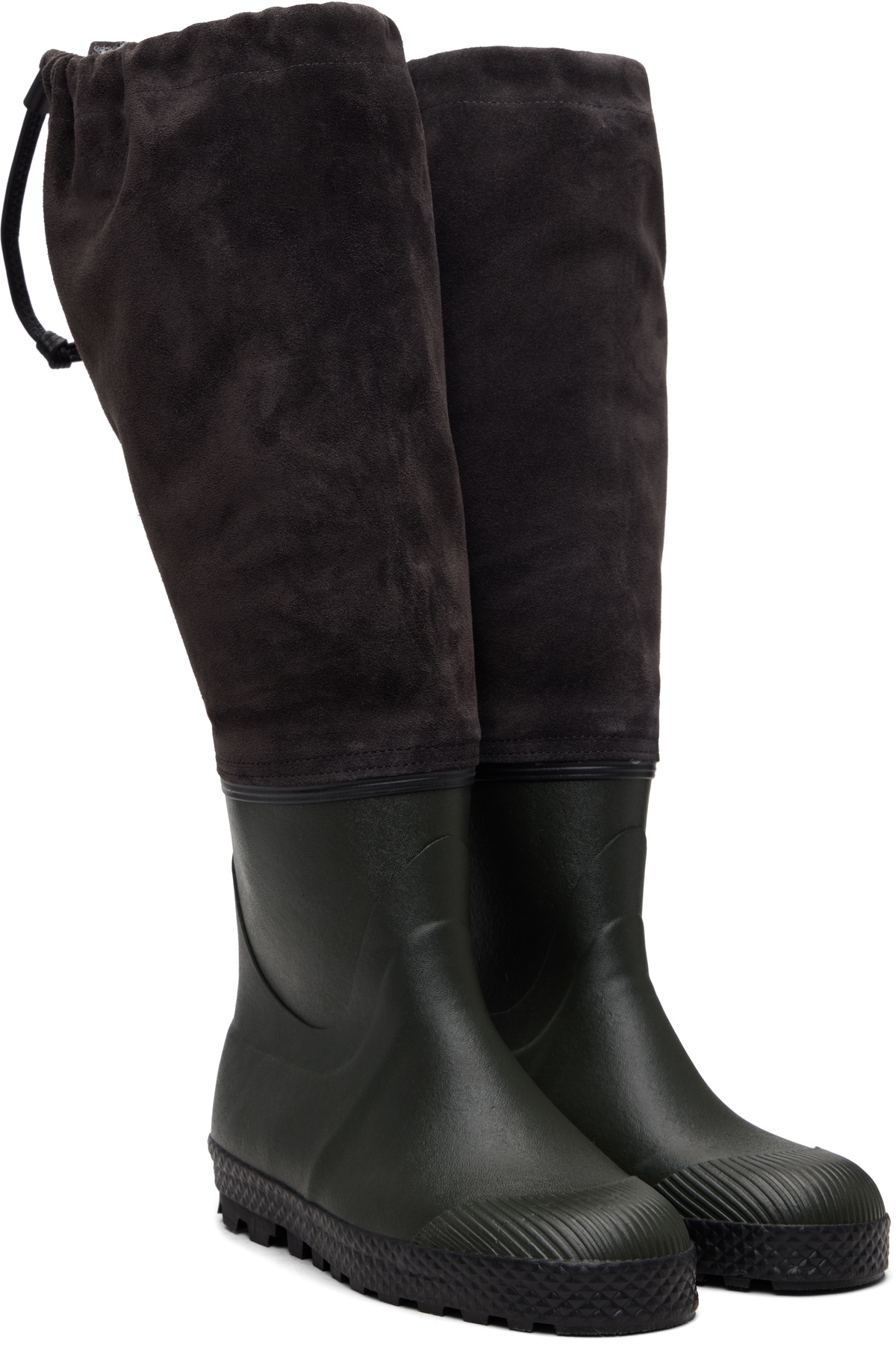 Rier Green & Brown Farmer Rain Boots