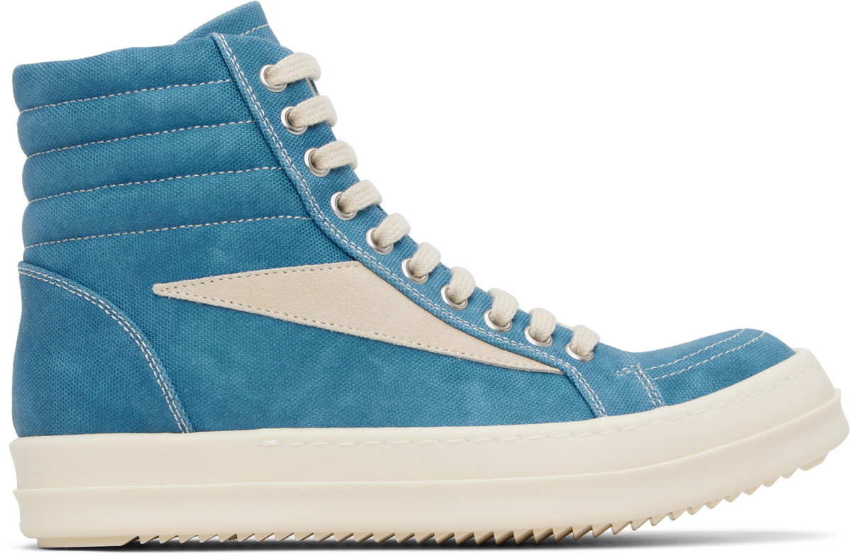 DRKSHDW | OVERDYED DENIM HIGH SNEAKERS スニーカー Rick Owens DRKSHDW Purple Overdyed Denim Sneakers Rick Owens