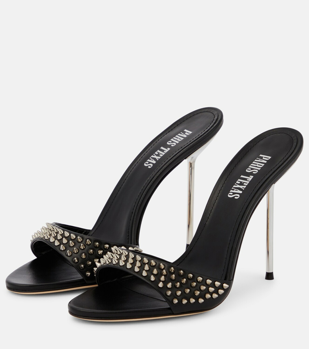 【関税込み】Paris Texas SSENSE限定 シルバー Lidia ミュール Paris Texas Lidia embellished leather mules Paris Texas