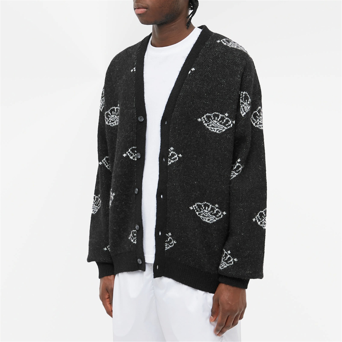 Palmes Men's Pearl Knitted Cardigan in Black