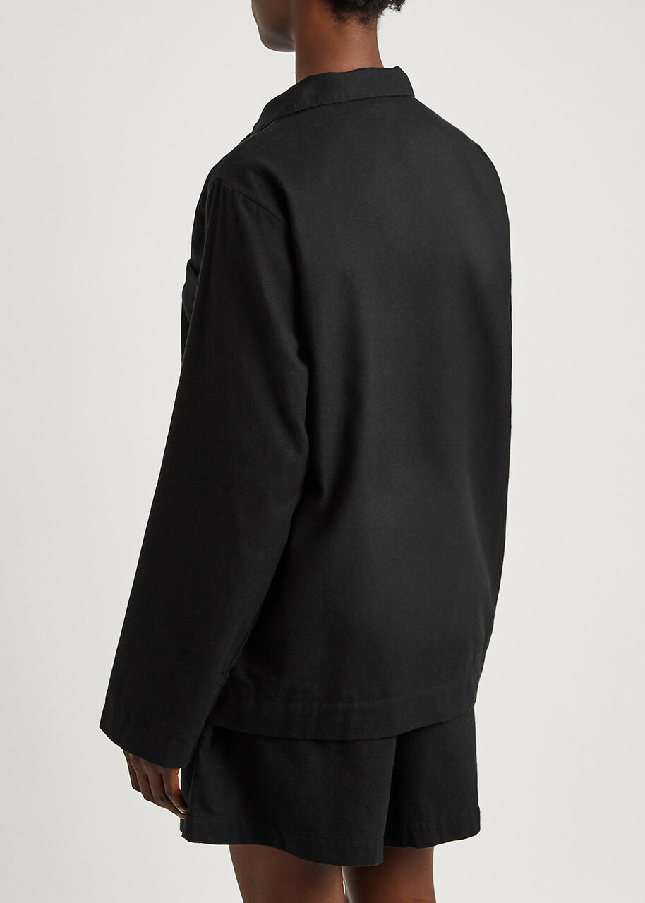 Tekla Unisex Flannel Pyjama top Black