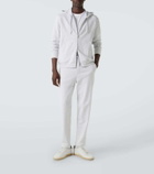 Brunello Cucinelli Cotton-blend jersey zip-up hoodie