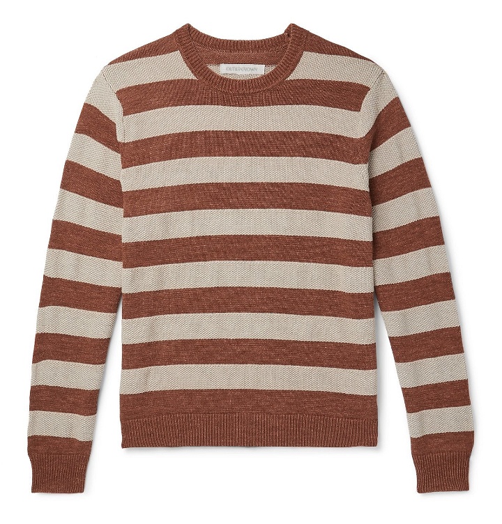 Photo: Outerknown - Water-Less Striped Organic Cotton Sweater - Red