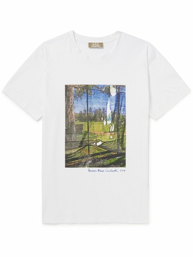 Photo: A.P.C. - Palermo Printed Cotton-Jersey T-Shirt - White