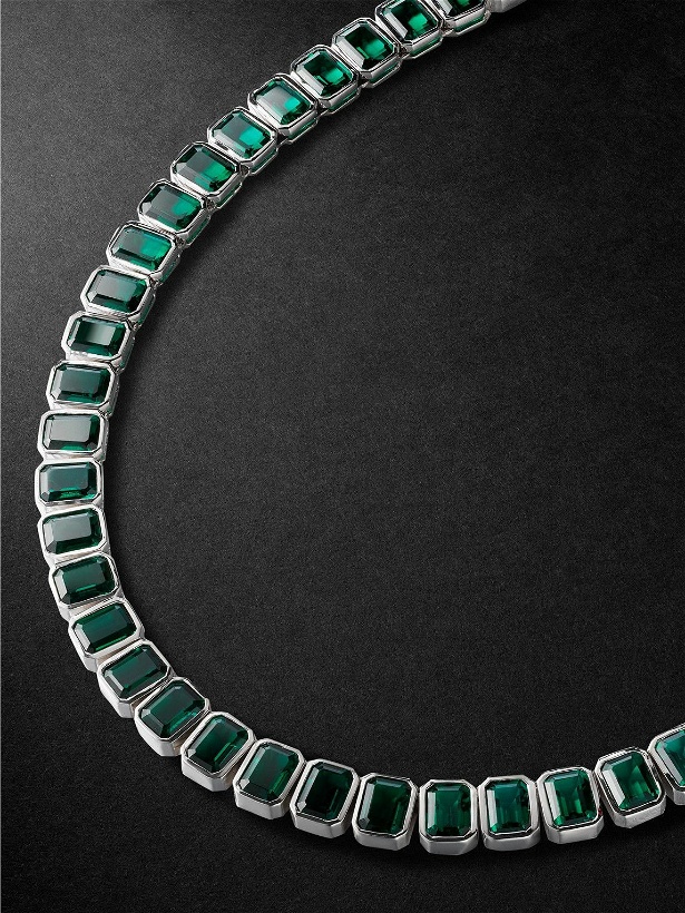 Photo: 42 Suns - 14-Karat White Gold Emerald Tennis Necklace