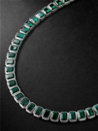 42 Suns - 14-Karat White Gold Emerald Tennis Necklace