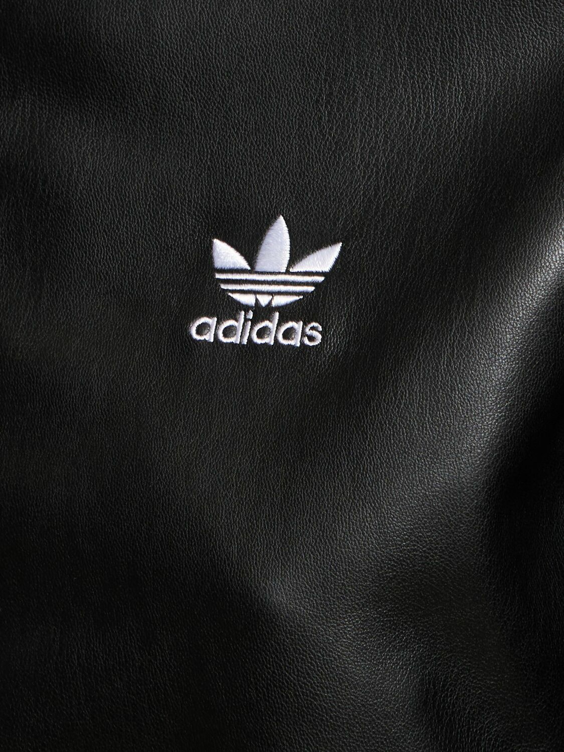 新品タグ付 Adidas Faux Leather FIREBIRD BLACK adidas Pleather Firebird Oversized Jort - Black | Free Shipping