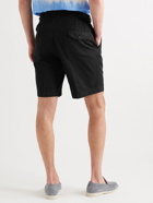 RUBINACCI - Manny Pleated Virgin Wool and Linen-Blend Twill Shorts - Black - IT 44