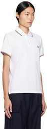 Moncler White Patch Polo