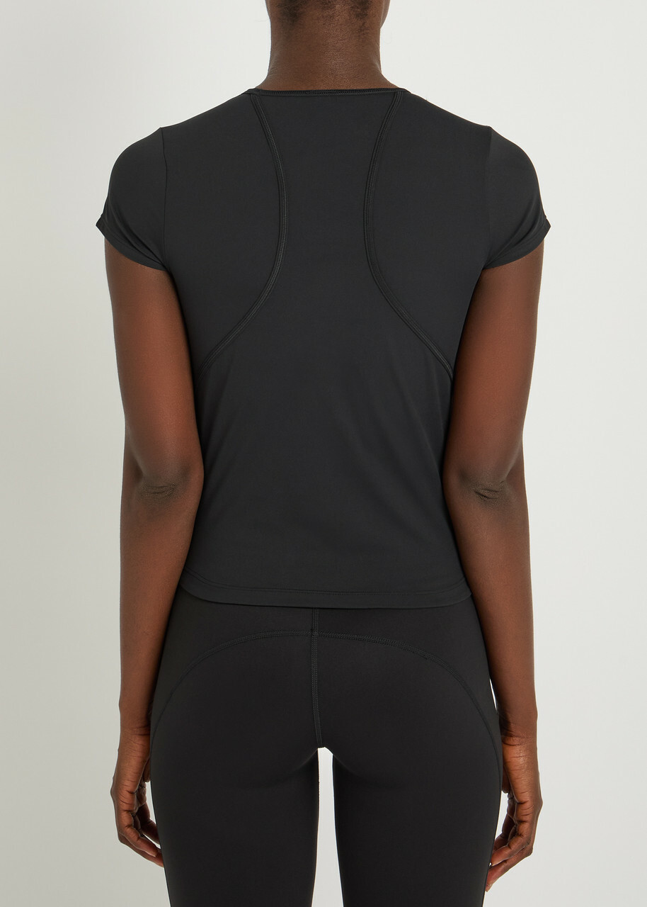 Adidas X Stella Mccartney Training Logo Stretch-jersey T-shirt Black