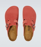 Birkenstock Boston embossed suede mules