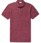 ETRO - Paisley-Print Cotton-Piqué Polo Shirt - Burgundy