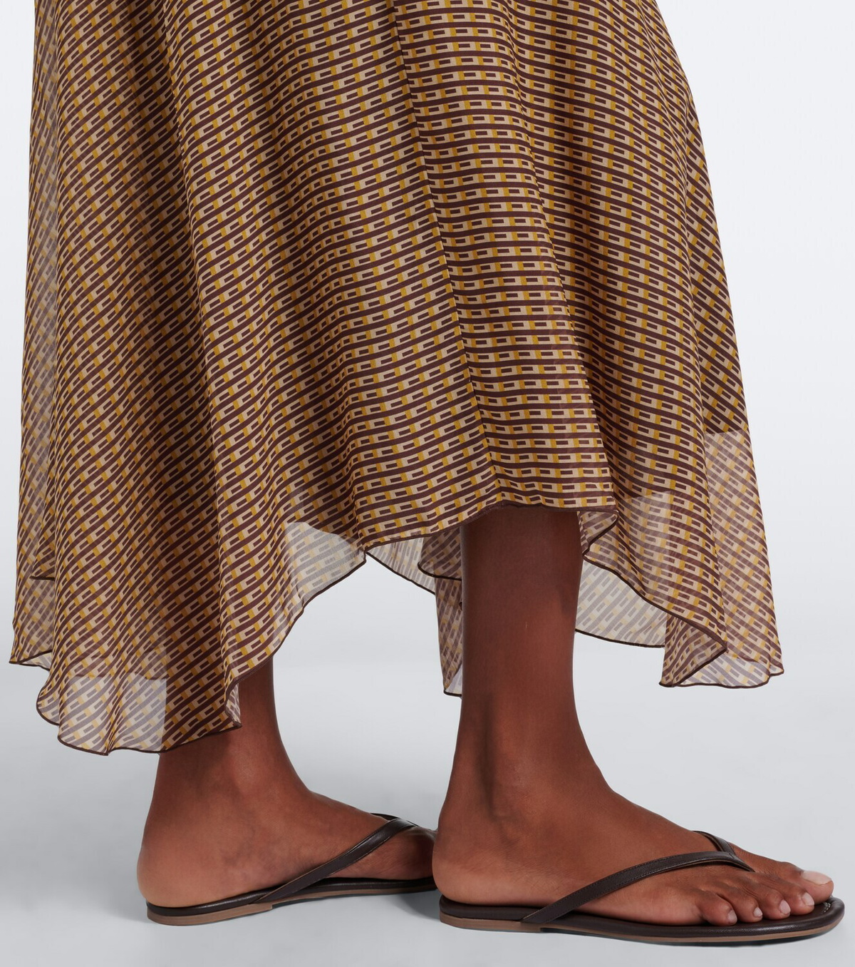 SIR Cooper asymmetric printed maxi skirt